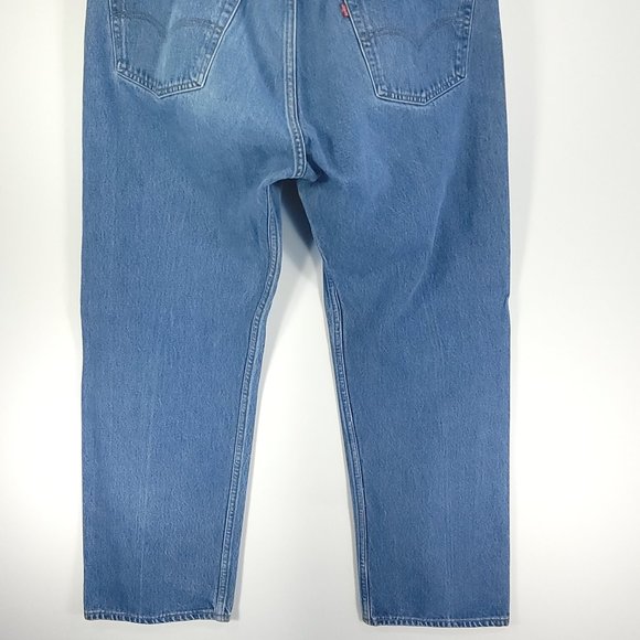 Vtg Levi's 501XX Jeans Mens 42x34(30) Blue Denim Button Fly Distressed Destroyed - Picture 6 of 9